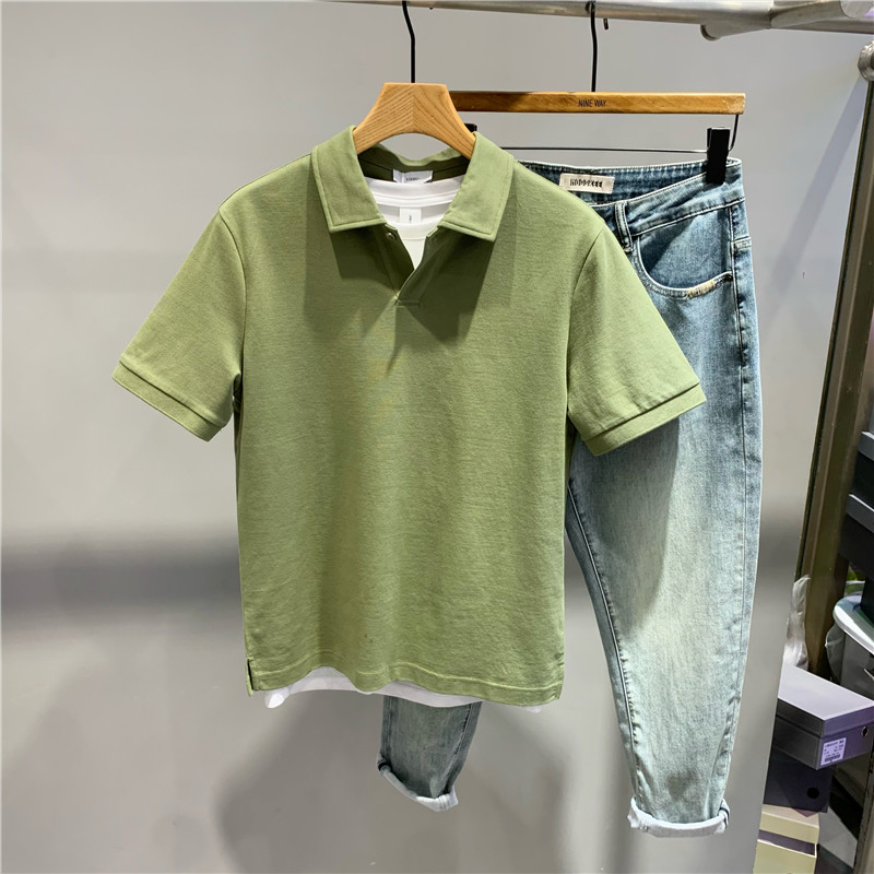簡約純色基礎短袖Polo衫