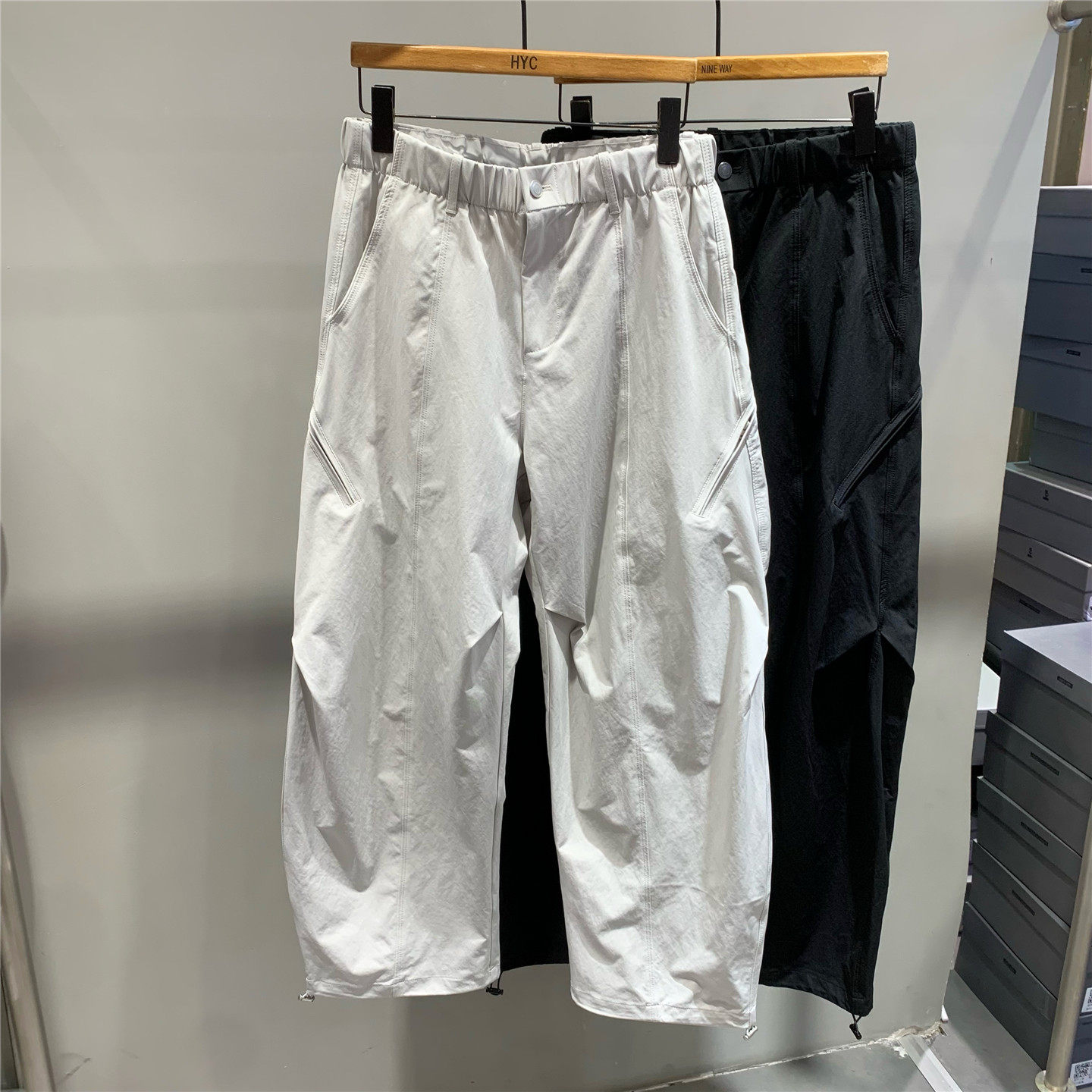 夏季新款户外休闲多口袋拉链设计工装直筒休闲裤韩版时尚宽松长裤