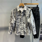 新款 满印花翻领长袖 衬衣外套日系时尚 2025秋季 男痞帅百搭衬衫 外套