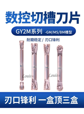 数控切槽刀片GY2M0200D020N-GM/GY2M0300F020/040/150-MS/BM