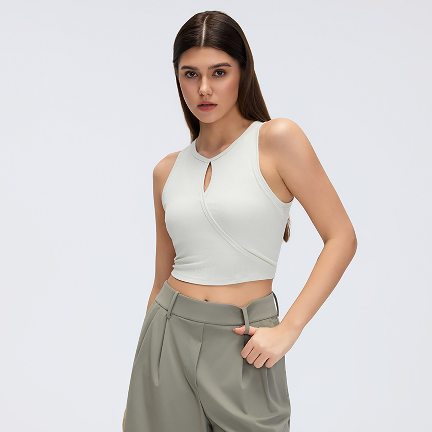 设计感镂空瑜伽背心女内搭外穿显瘦速干运动上衣百搭无袖带胸垫,运动/瑜伽/健身/球迷用品,瑜伽背心,淘宝优惠券,粉丝福利购,淘宝优惠卷