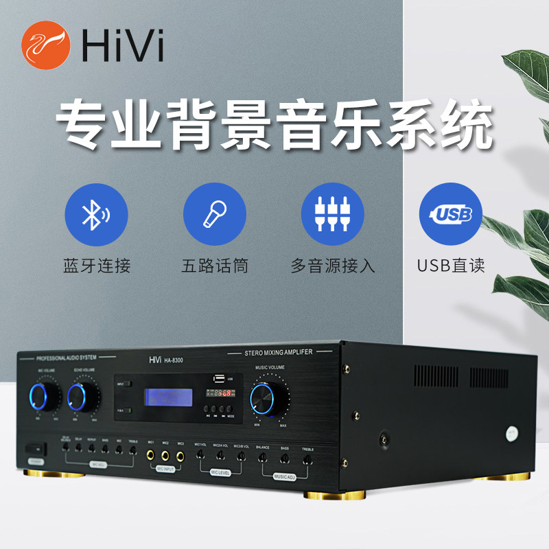 Hivi/惠威 HA-8300合并式USB蓝牙KTV家用会议室卡拉OK定阻功放