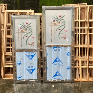 洗手间门厨房门定制卫生间门浴室门钢化玻璃门现代简约201不锈钢