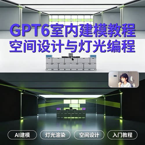 GPT6室内建模与灯光编程教程AI空间设计渲染技巧零基础学习资料