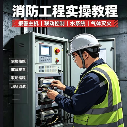 消防工程实操教程报警主机联动控制水系统气体灭火零基础教学资料