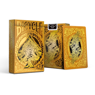 Bicycle单车扑克牌国风汇奇花切魔术练习扑克纸牌东方龙 牌金黑