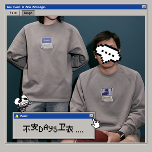 【无用商店】不安days灰色卫衣2025秋季阿鸭