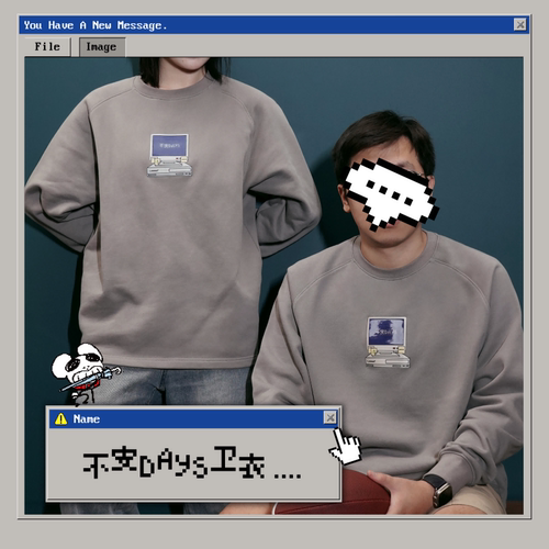 【无用商店】不安days灰色卫衣2025秋季阿鸭