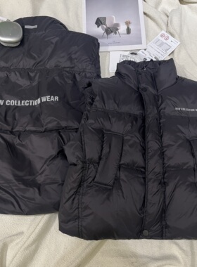 韩货冬装新款男童女童韩版黑色羽绒马甲中大童潮版立领羽绒马甲