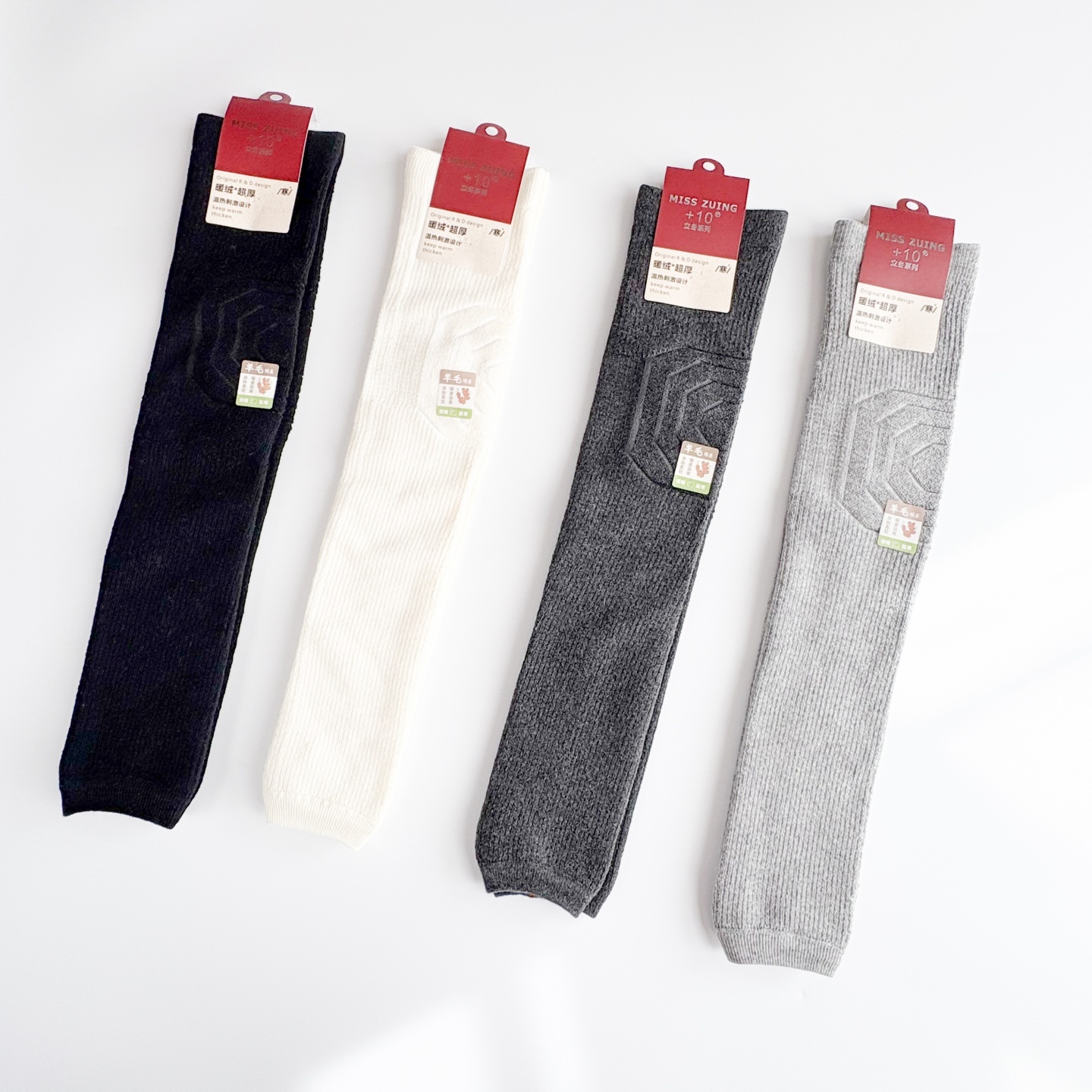 MISS ZUING 毛圈护膝冬季男女加厚暖绒袜套毛巾绒压力腿套25140