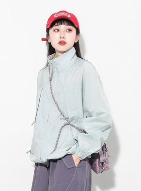 Hills Grace运动户外防晒男女宽松轻量化防泼水速干立领上衣夹克