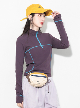 Hills Grace轻户外运动风长袖T恤女修身显瘦哈苏线打底衫上衣tee