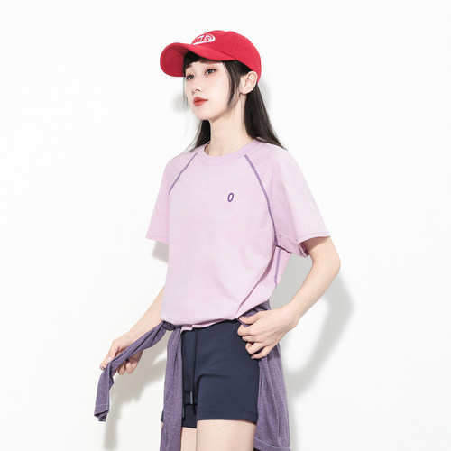 户外拼色速干防晒凉感短袖T恤女