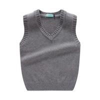 Демисезонный детский свитер, трикотажный цветной жилет подходит для мужчин и женщин без рукавов, детская одежда, V-образный вырез