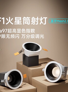 PTX-F1火星 全光谱智能筒射灯嵌入式75开孔防眩LED家用客厅