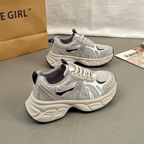 厚底小个子增高百搭老爹鞋2026新款鞋子女爆款软底运动女鞋KT-266