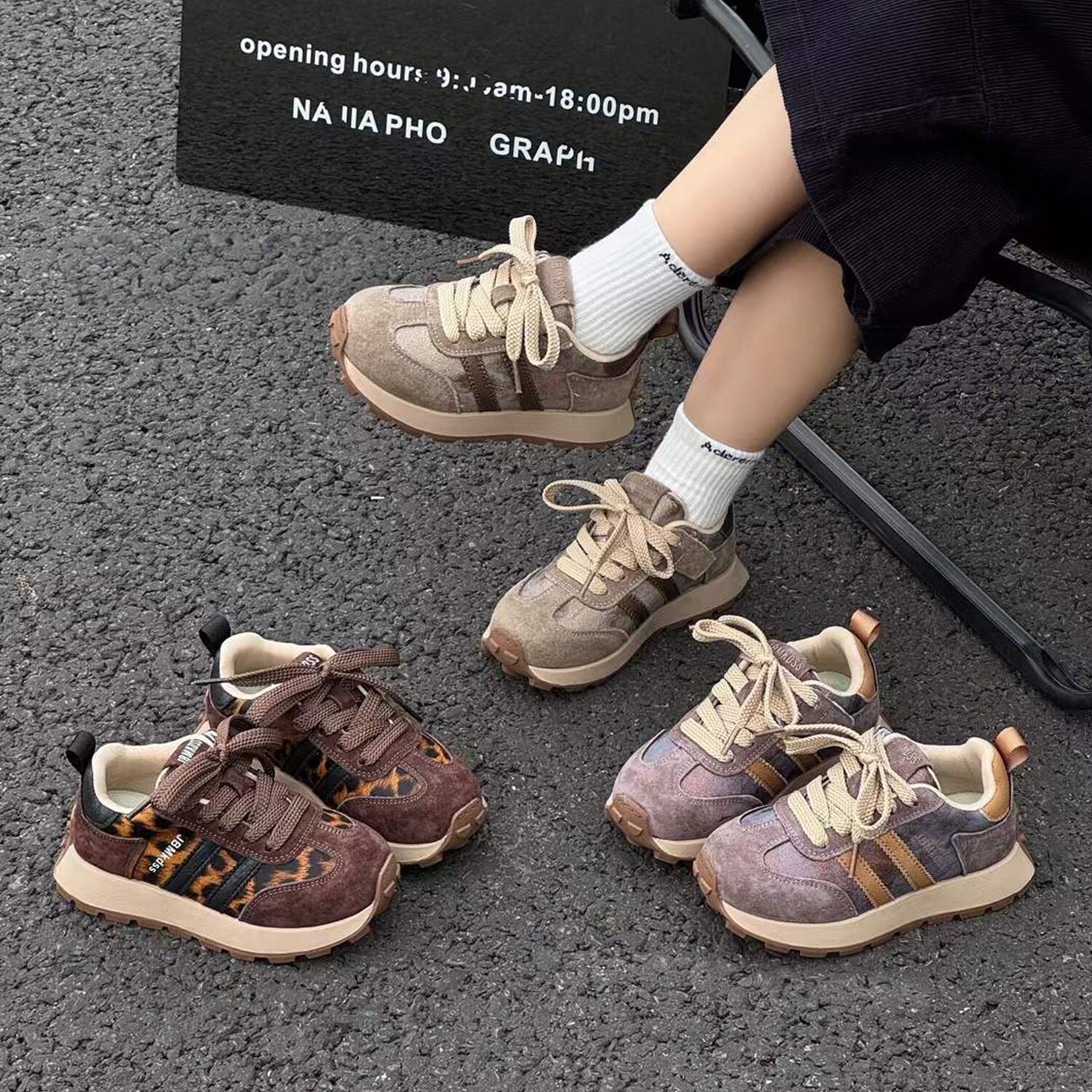 儿童德训鞋秋季新款低帮内侧魔术贴真皮软底男女童休闲运动跑步鞋
