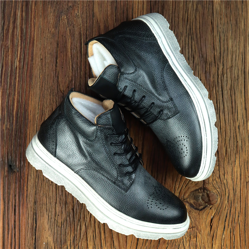 孤品手工缝线男鞋捡漏头层牛皮欧式复古风雕花休闲工装马丁靴皮鞋