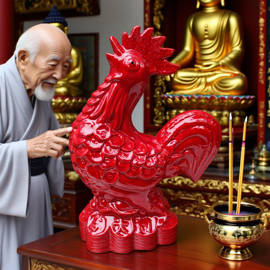 陶瓷公鸡摆件家居客厅装饰
