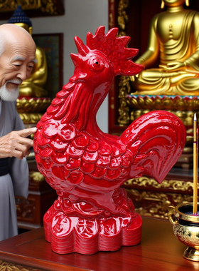 陶瓷公鸡摆件家居客厅装饰