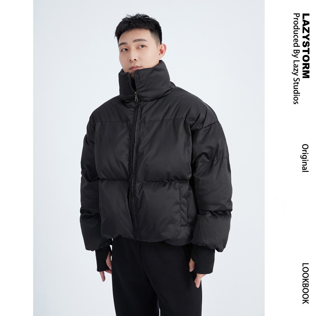 LAZYSTORM 冬季加厚面包服棉衣男女款高街短款重磅羽绒棉外套立领
