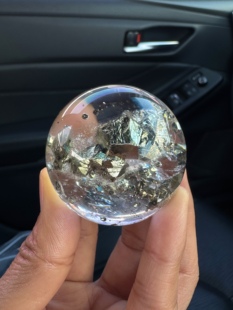 天然铜矿球收藏品水晶球摆件稀有矿物质包裹体