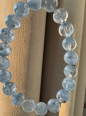 天然稀有蓝绒团水晶手链