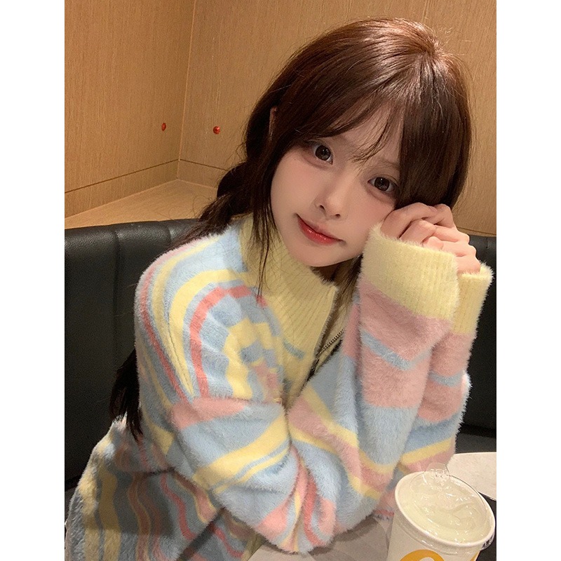 针织开衫毛衣慵懒风宽松