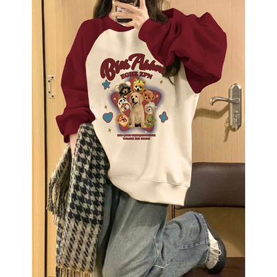 慵懒风薄款卫衣美式宽松