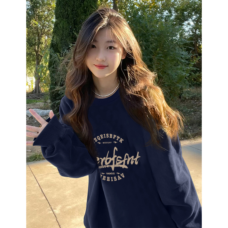 小个子加绒加厚卫衣慵懒oversize