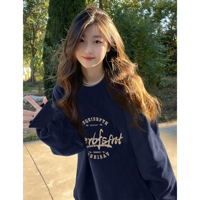 小个子加绒加厚卫衣慵懒oversize