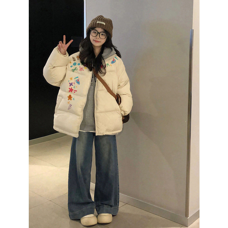 轻薄90白鸭绒印花白鸭绒羽绒服