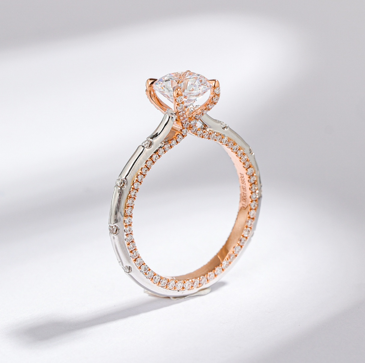 18K金培育钻石戒指女戒子玫瑰金铂金结婚备婚订单