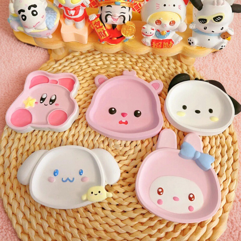 三丽鸥石膏饰品装饰收纳盘儿童diy彩绘石膏娃娃涂鸦玉桂狗库洛米