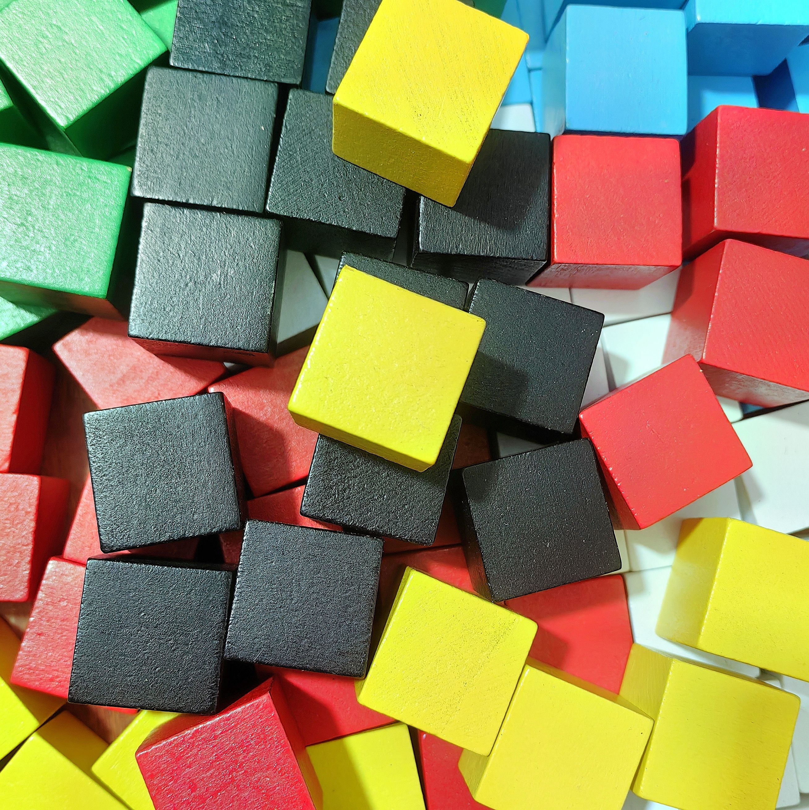 实木8色可选黑白彩色2.5厘米cm积木 立方体正方体立方体 蒙氏早教