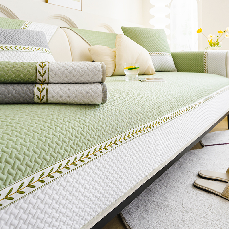 现代简约拼接凉感凉豆豆沙发垫2025夏季新款防水防猫抓沙发盖布巾