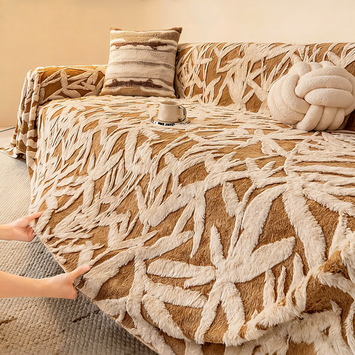 中古风高级感兔毛绒沙发巾