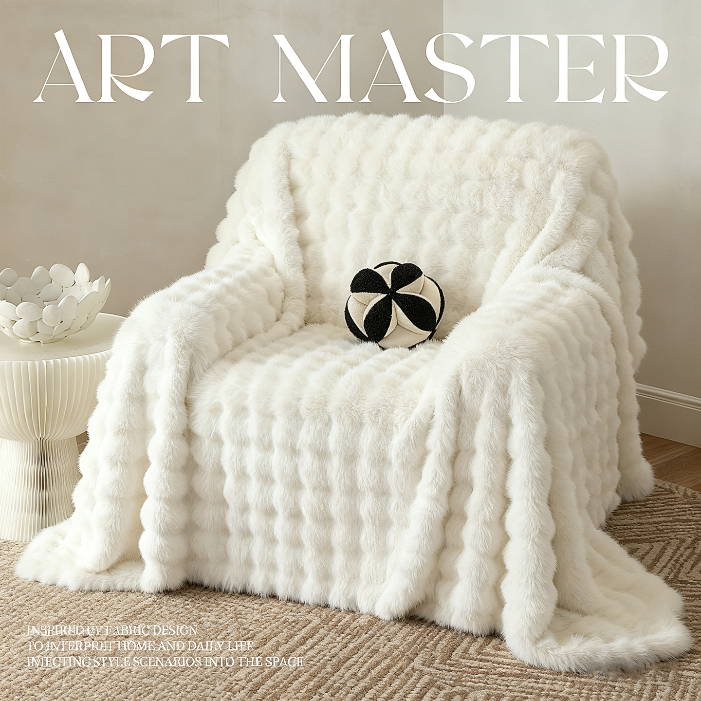 单人皮沙发通用兔毛沙发巾可机洗