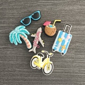 智必星鞋 洞洞鞋 扣夏日旅行飞机椰树墨镜 花 Crocs卡骆驰配饰鞋