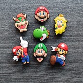 新款 卡通智必星超级马里奥兄弟玛丽 扣配饰 crocs洞洞鞋 花卡洛驰鞋