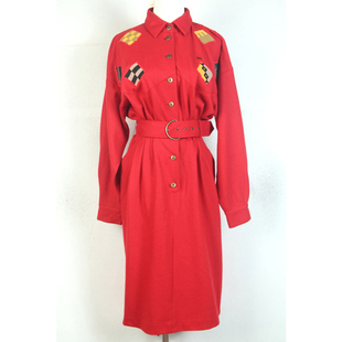 秋冬装孤品复古古着vintage连衣裙