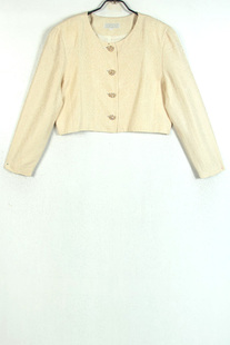 春秋装孤品复古日本中古着vintage香槟金细闪磷光短款小西装外套