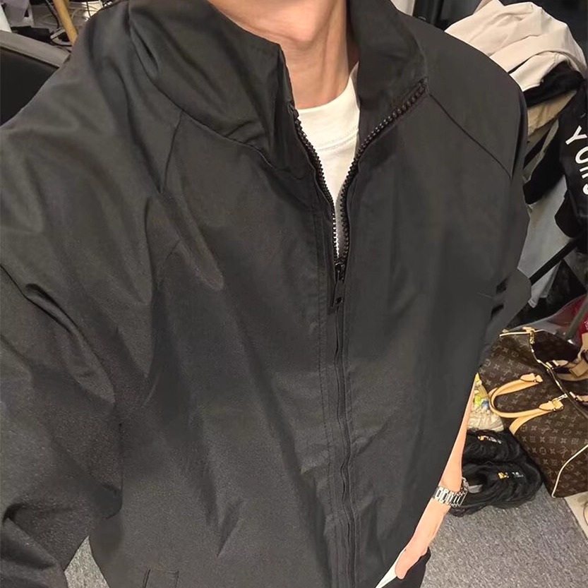 美式机能尼龙立领无帽冲锋衣外套