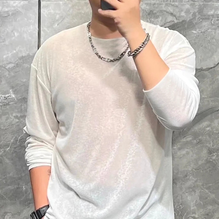 天丝亚麻人造丝t恤男轻薄微透长袖防晒罩衫拉领镂空网纱针织线衣,男装,T恤,淘宝优惠券,粉丝福利购,淘宝优惠卷