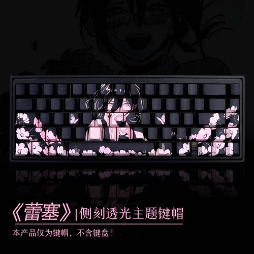 蕾塞主题键帽适配60/63/64/68磁轴键盘热升华PBT原厂高度侧刻透光