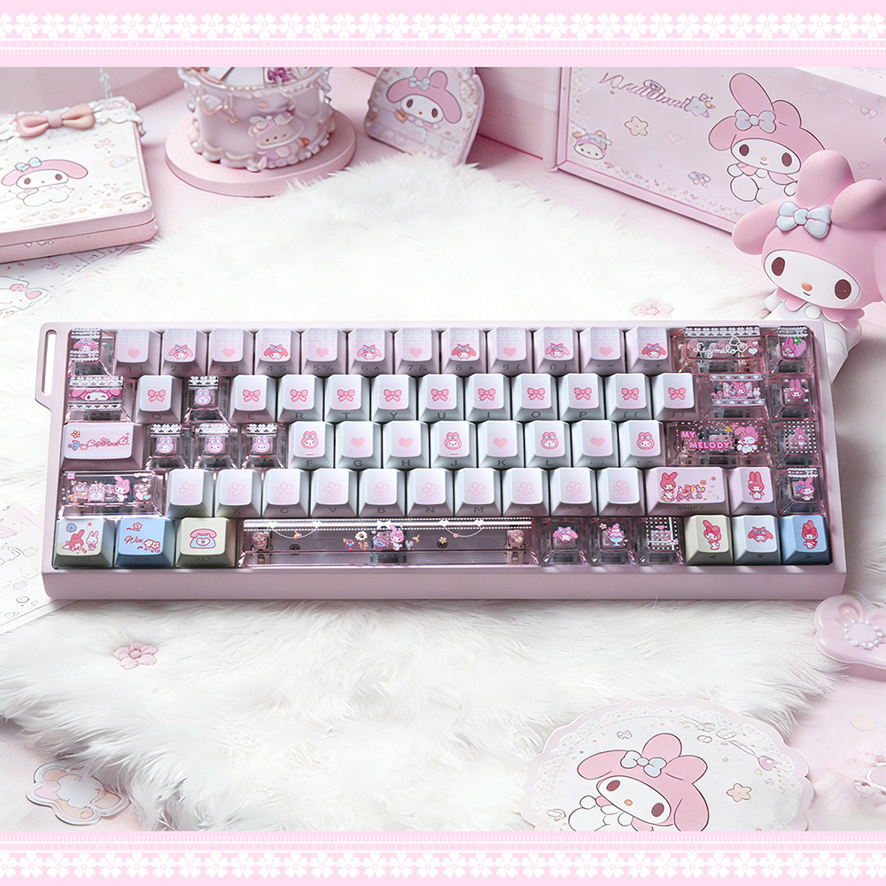 美乐蒂键帽原厂侧刻透光PBT+PC