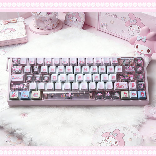 美乐蒂键帽原厂侧刻透光PBT+PC