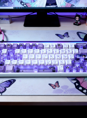 二次元蝴蝶忍键帽PBT侧刻透光PC增补适配机械键盘wooting60 ev63