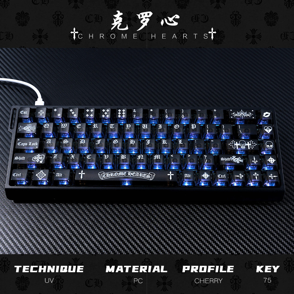 克罗心雾透键帽原厂PC透明适配磁轴DIY机械键盘Ace60ev63wooting