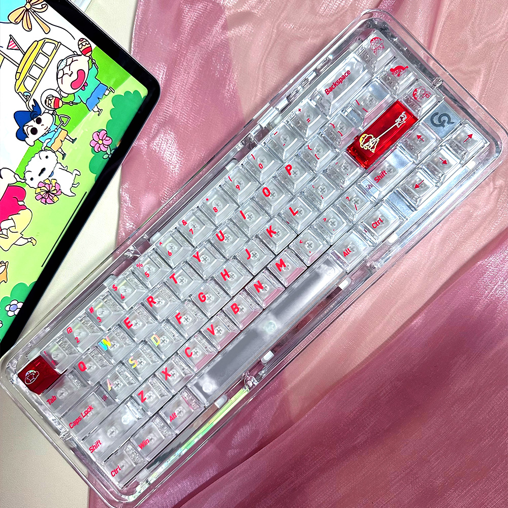 蜡笔小新主题键帽二面雾透pc材质原厂高度适配机械键盘atk68MAD60